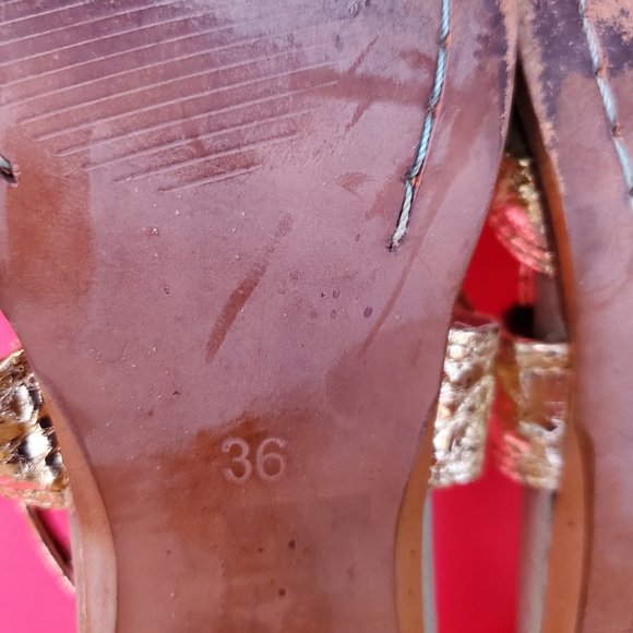 Miss L Fire Elegant Gold and Light Green Women's Shoes - Picture 8 of 9